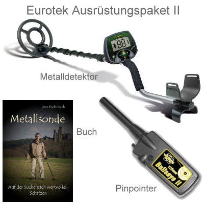 Teknetics Eurotek (LTE) Profipaket (Metalldetektor & Whites Pinpointer & Schatzsucherhandbuch)